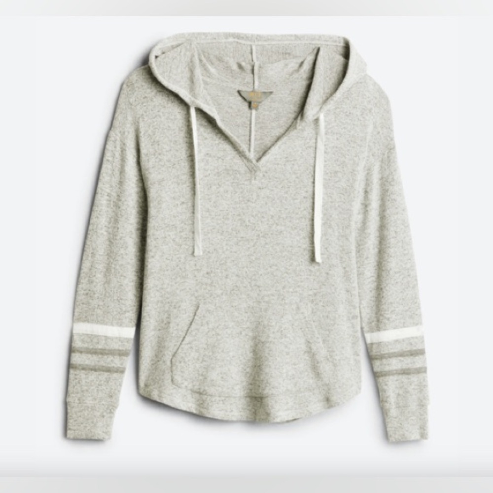 Grey knit hoodie. Size medium. With pocket!